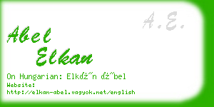 abel elkan business card